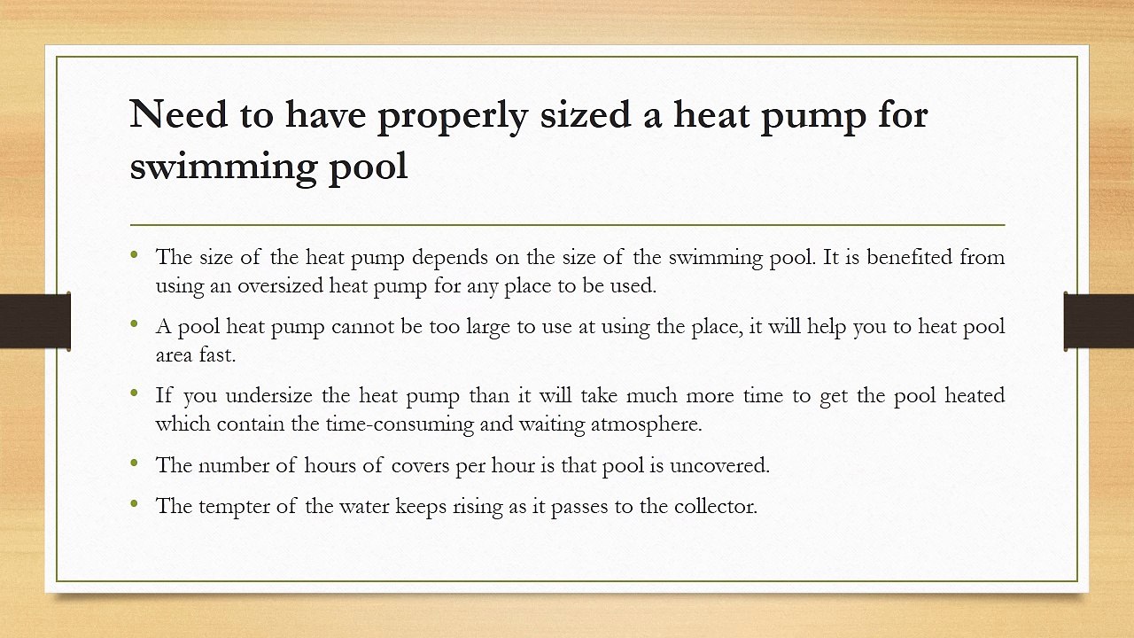 What Is The Use Of The Heater Pump For The Swimming Pool