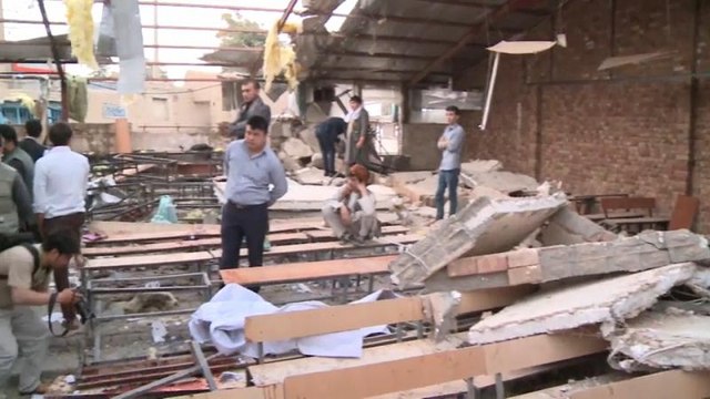 Suicide bomber kills 34 people at an education centre in the Afghan capital Kabul