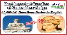 Gk questions and answers  # part-29   for all competitive exams like IAS, Bank PO, SSC CGL, RAS, CDS, UPSC exams and all state-related exam.