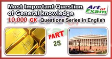 GK questions and answers  # part-25    for all competitive exams like IAS, Bank PO, SSC CGL, RAS, CDS, UPSC exams and all state-related exam.