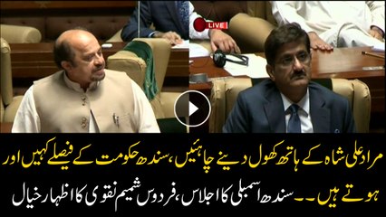 Murad Ali Shah should be given freedom to make decisions: Firdous Shamim