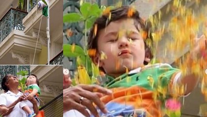 Taimur Ali Khan hoists Indian Flag in the most adorable way! | FilmiBeat
