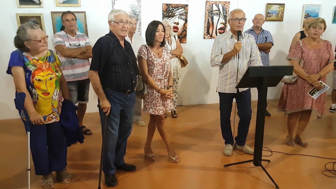 Balade artistique mézoise 2018 - présentation des artistes par le maire de Mèze