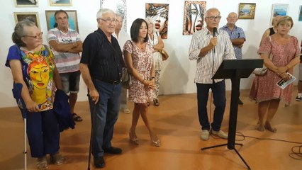 Balade artistique mézoise 2018 - présentation des artistes par le maire de Mèze