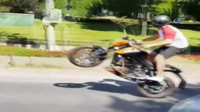 İstanbul’da tek teker üstünde terör estiren maganda yakalandı