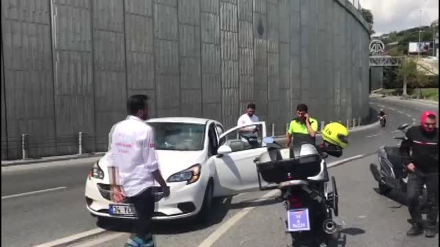 Beşiktaş'ta Otomobille Motosiklet Çarpıştı: 1 Yaralı