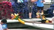Rain or shine, paddle the dragon boat! More than 200 well-trained teams braved rainfalls during the 28th annual Hong Kong Dragon Boat Festival in New York.