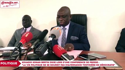 KKB lors d’une conférence de presse : "La vie politique ne se nourrit pas d’alternance tontinière en démocratie"