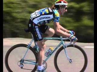 Robert Millar wins the Manx International Cycle Trophy 1995