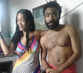 Rihanna and Donald Glover Spotted Together on Movie Set
