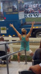 Excited Fan at Skowhegan Fair Truck Pulls
