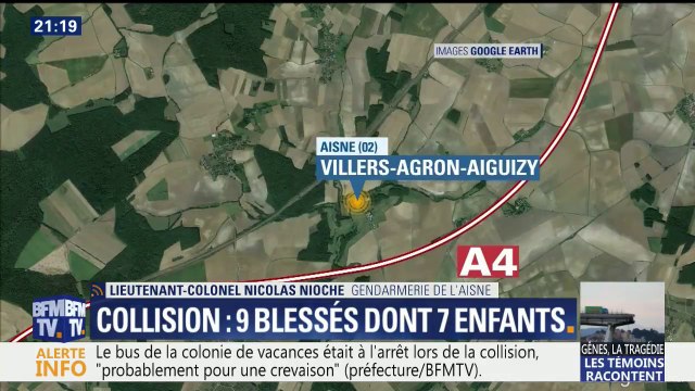 Collision entre un camion et un car: Les opérations de secours sont terminées , assure la gendarmerie de l'Aisne