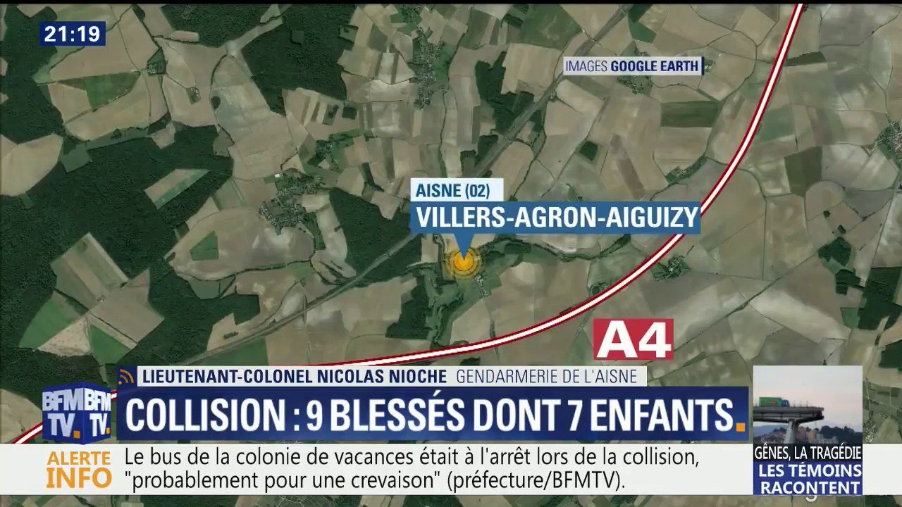 Collision entre un camion et un car: "Les opérations de secours sont terminées", assure la gendarmerie de l'Aisne