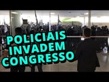 Contra reforma da Previdência, policiais invadem Congresso