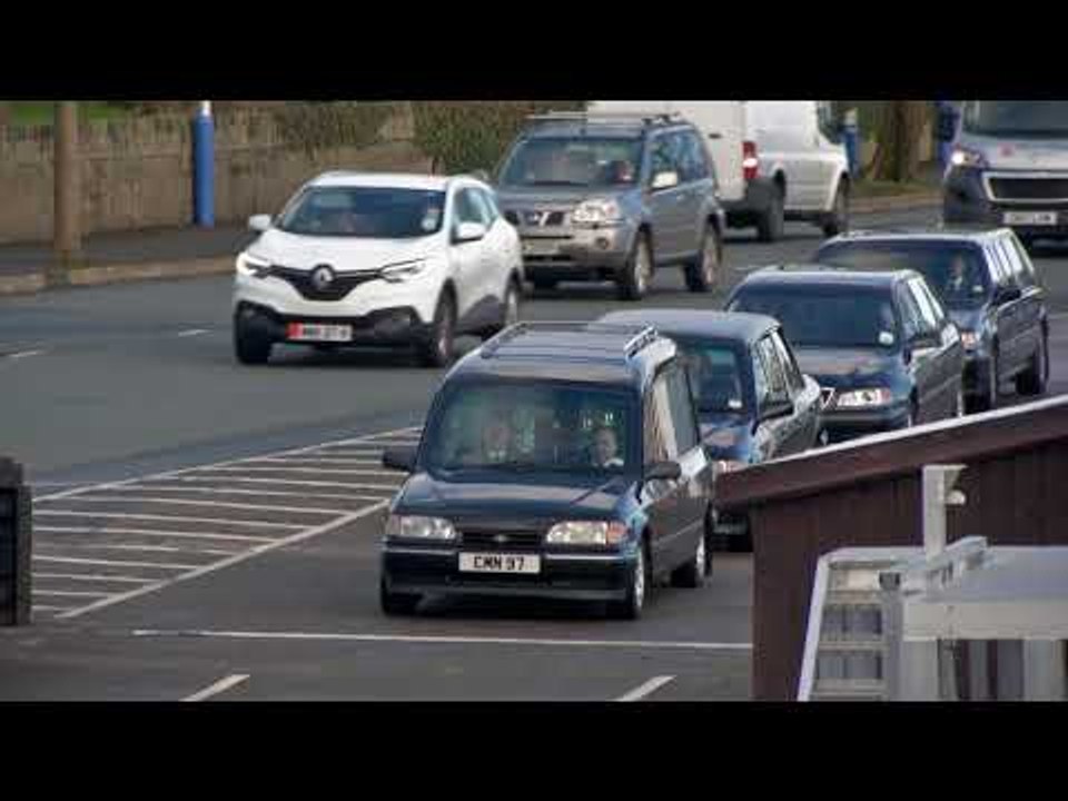Don Padgett funeral procession along the TT course pit lane