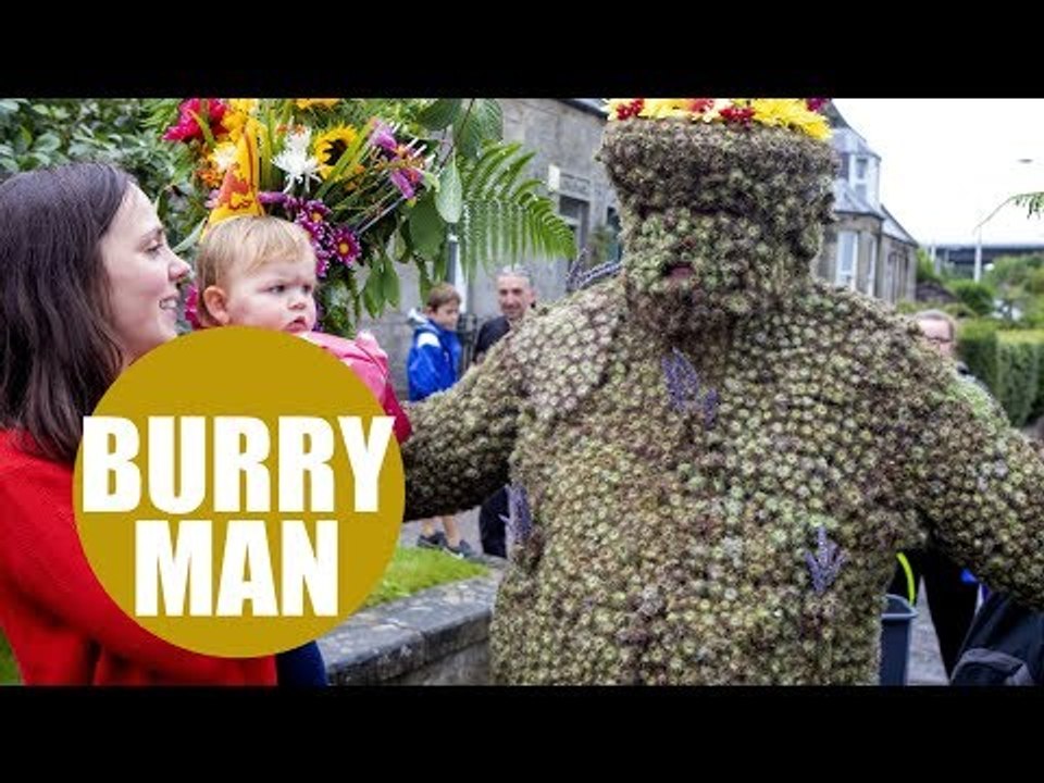 Celebrating the Burryman parade