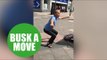 A random stranger busts a move to busker who jams Ed Sheeran with a saxophone