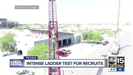 Peoria firefighters take part in intense ladder test for recruits