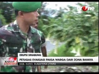 TNI dan Polri Mengevakuasi Paksa Warga di Sekitar Sinabung
