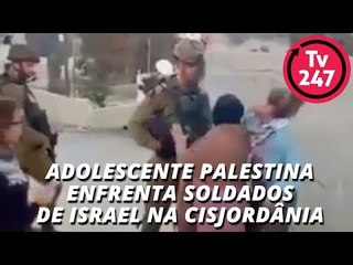 Descargar video: Adolescente palestina enfrenta soldados de Israel na Cisjordânia