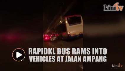 RapidKL apologises, promises compensation after bus rams into vehicles at Jalan Ampang