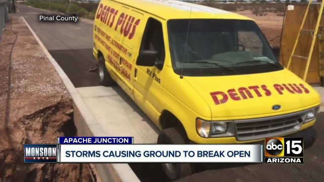 Maricopa county officials warning drivers of road fissures after monsoon storms