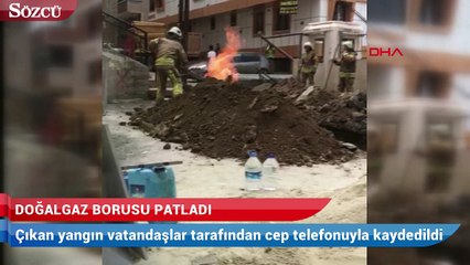 Kazı çalışmaları sırasında doğalgaz borusu patladı