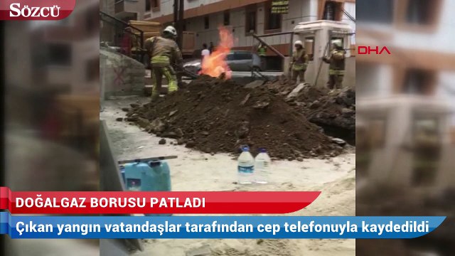 Kazı çalışmaları sırasında doğalgaz borusu patladı