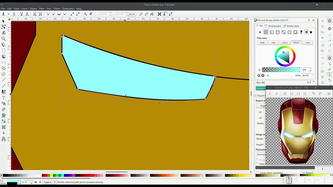 Inkscape: Máscara de Ironman 4
