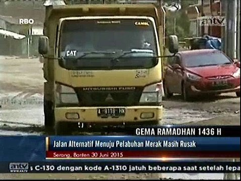 Jalan Alternatif Menuju Pelabuhan Merak Masih Rusak