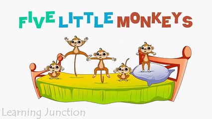Five Little Monkeys Jumping on the Bed Children Songs, Nursery Rhymes, Kid Songs
