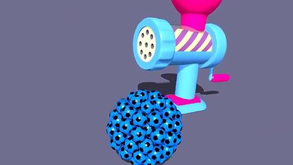 Learning colors with a Soccer Balls and Spaghetti Making Pasta Machine for Kids Children B