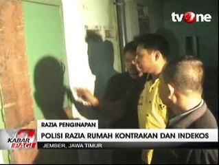 Polisi Jember Razia Rumah Kontrakan dan Indekos