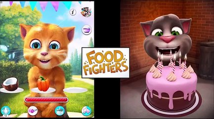 Talking Tom & Ginger Food Competition Battle Animal Fight Funny Cartoon!