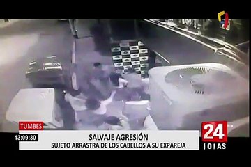 Tumbes: mujer es agredida salvajemente por su expareja a la salida de discoteca