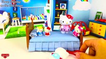 5 Five Little Hello Kitty Jumping on the BED Top NURSERY Rhyme Compilation SONG