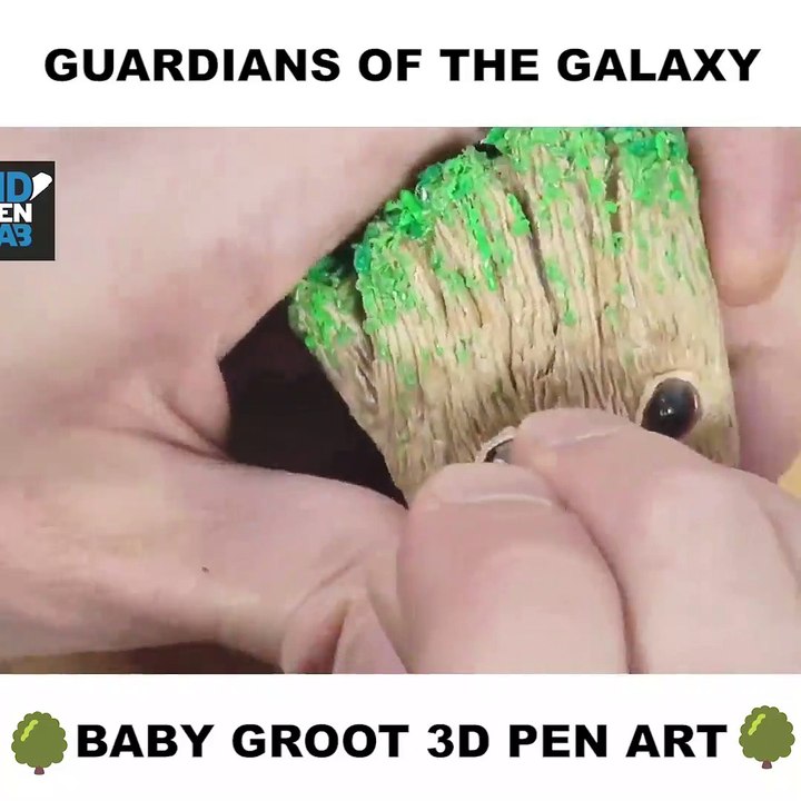 BABY GROOT 3D pen art! Credit: 3D Pen LabVideo Credit: