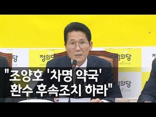 윤소하 "조양호 회장 '차명 약국' 유사사례 전수조사" / 연합뉴스 (Yonhapnews)