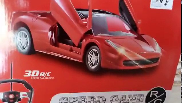 Kids Ferrari Remote Control Ride and Unboxing Lighting car with Cross open Door.