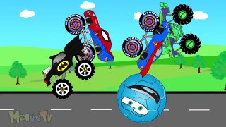 Auto Transport SuperHeroes Monster Trucks Video For Kids