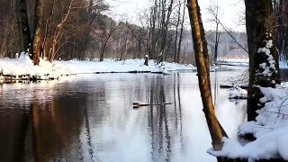 1 HOUR of Running Water, Relaxing River Sounds & Beautiful Snow (Full HD 1080p)