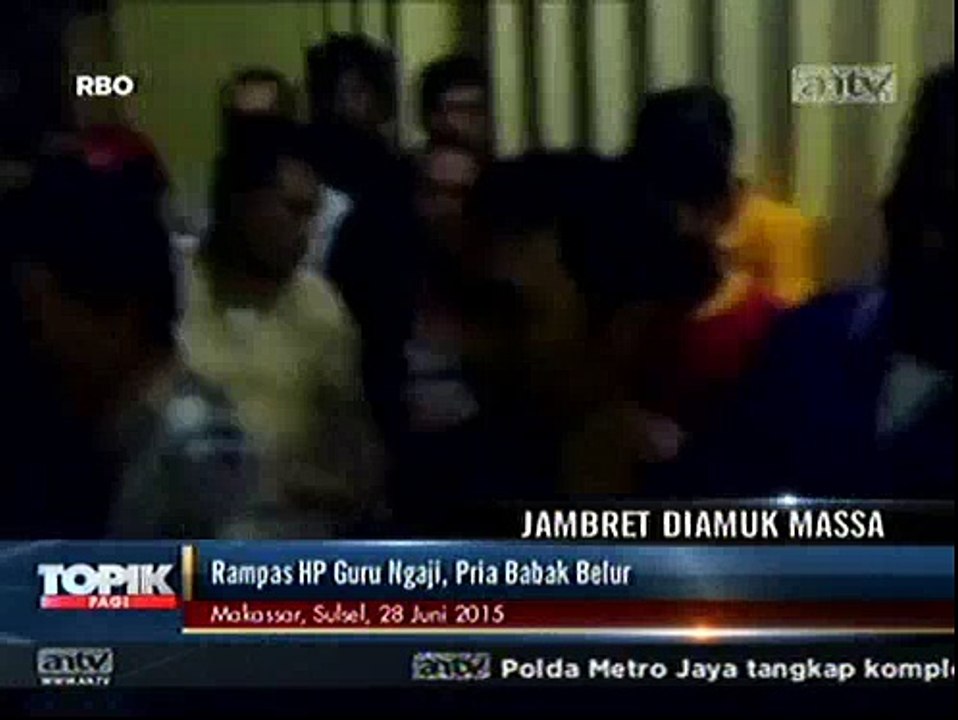 Jambret HP Guru Ngaji, Seorang Pria Dihajar Massa