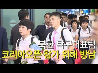 [영상] 인천공항 도착한 북한 탁구대표팀 / 연합뉴스 (Yonhapnews)