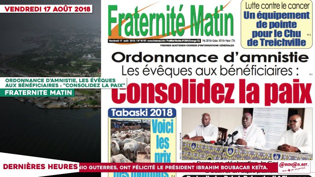 Le Titrologue du 17 Août 2018 : Retrait du PDCI du RHDP, les partis membres font bloc autour du président Ouattara