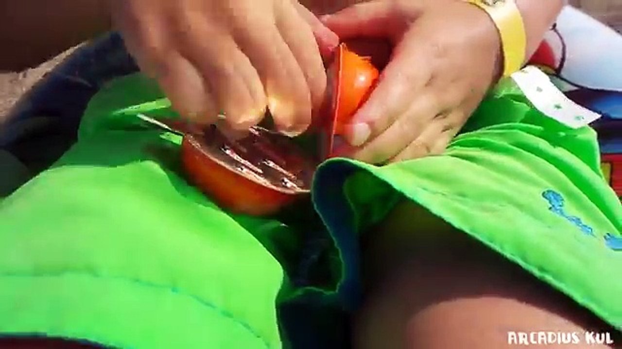 Kinder Surprise Joy Toys: on a Beach Opening + Playground Fun