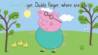PEPPA PIG Finger Family Daddy Finger Nursery Rhyme with Lyrics Karaoke