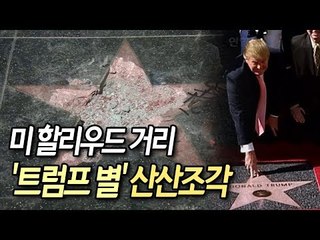 미 할리우드 거리 '트럼프 별' 곡괭이로 내리쳐 산산조각 / 연합뉴스 (Yonhapnews)