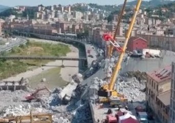 Crews Work to Stabilize, Dismantle Collapsed Genoa Bridge