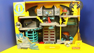 Batman and Robin Imaginext Batcave Toy Review and Batman Jumping The Joker Tank With His B