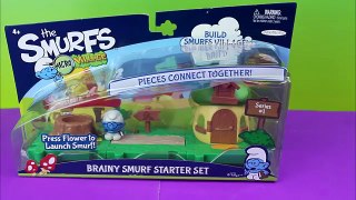 The Smurfs Micro Village Brainy Smurf Starter Set Gargamel tries to catch him